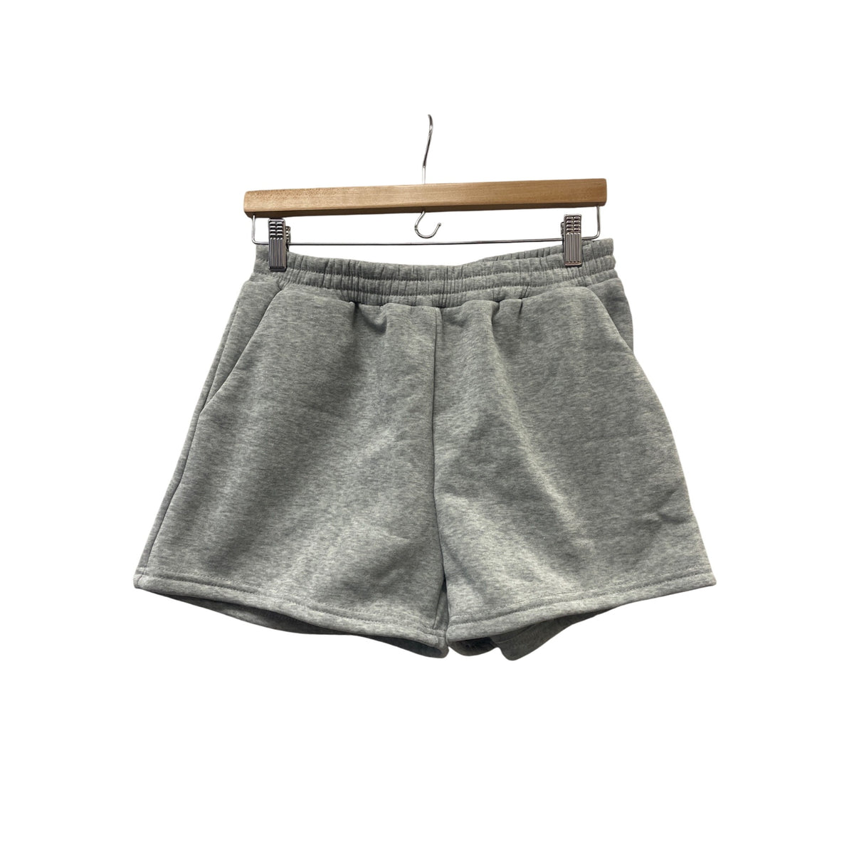 Shein Women’s Light Grey Casual Elastic Waist Shorts L Soft & Stretchy Cozy Wear