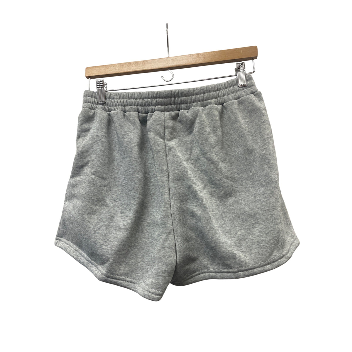 Shein Women’s Light Grey Casual Elastic Waist Shorts L Soft & Stretchy Cozy Wear