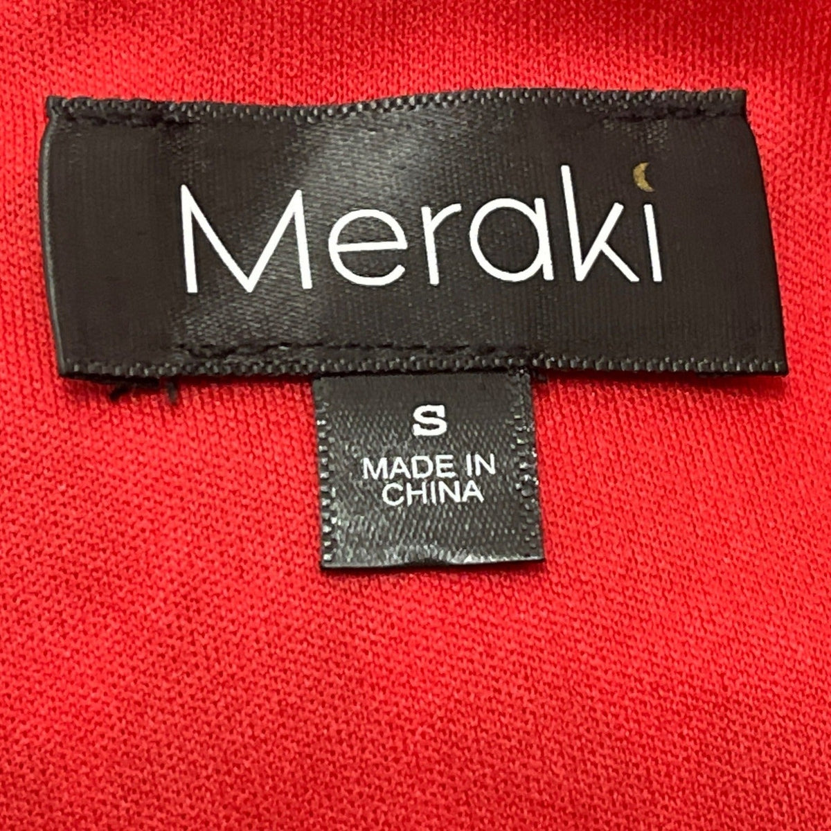 Meraki Womens Red & Black Leopard Print Satin Wrap Blouse Long Puff Sleeves Sz S