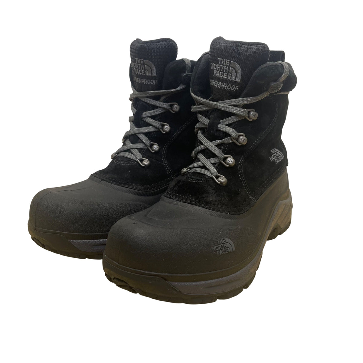 The North Face Boys Black Insulated Waterproof Traction Sole Winter Boots Size 6