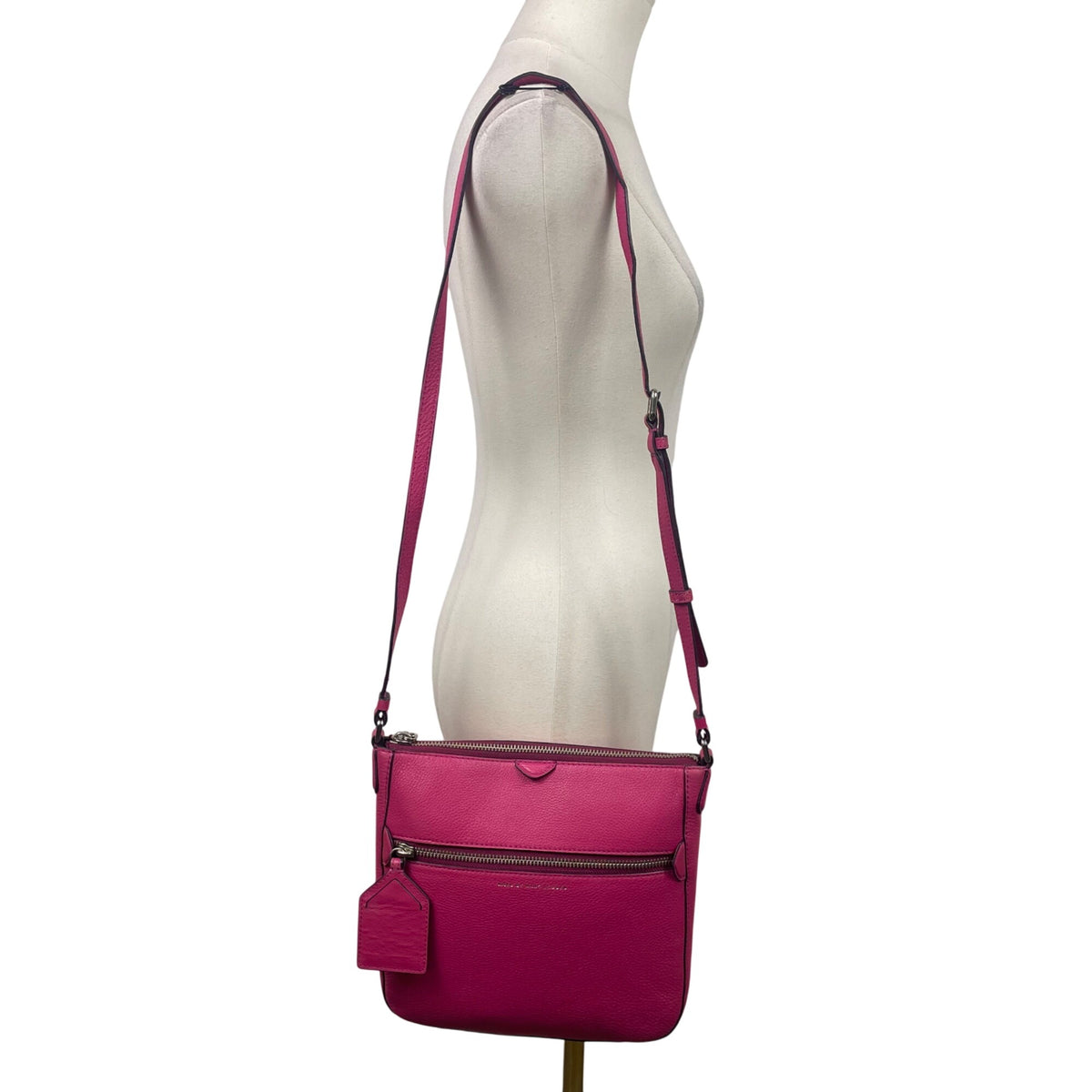 Marc By Marc Jacobs Women’s Pink Leather Adjustable Strap Crossbody Bag