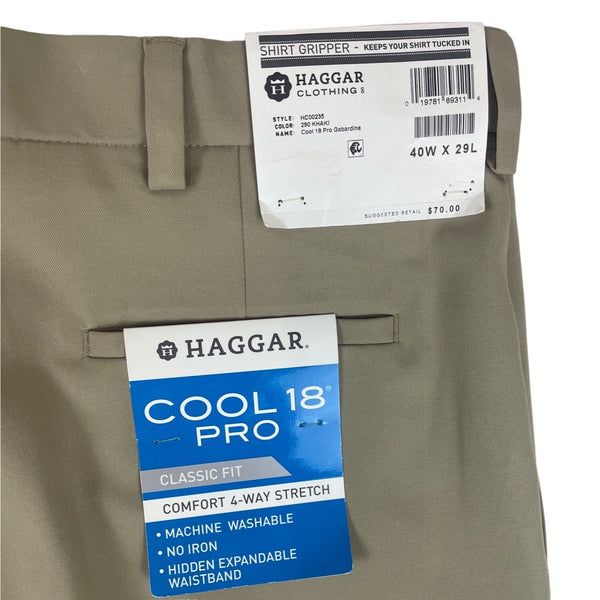 Haggar Men's Beige Khaki Pants Sz 40x29 - NWT