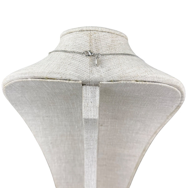 Vintage Silver Tone Rhinestone Pendant Necklace Elegant Mesh Leaf Design Jewelry