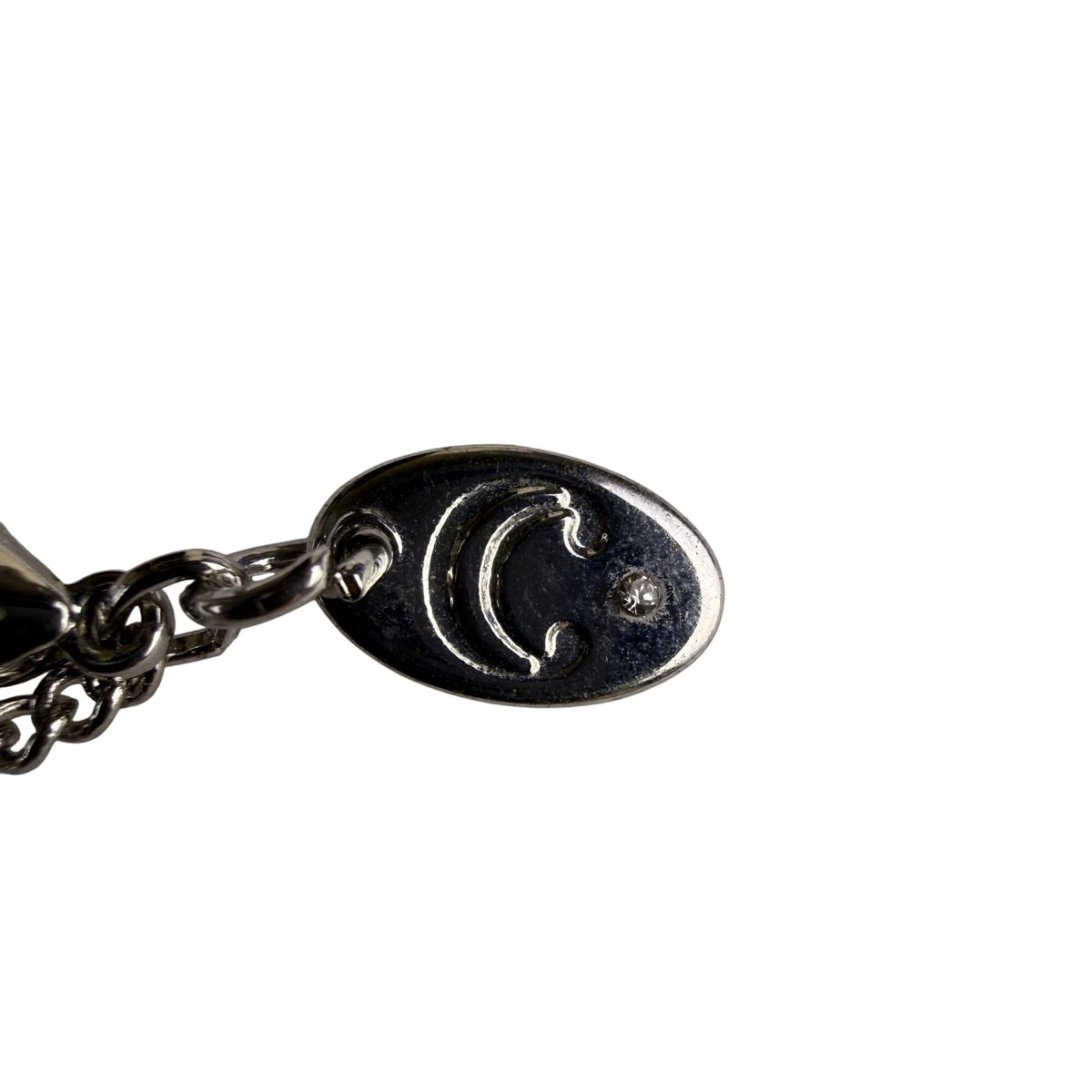 Vintage Silver Tone Rhinestone Pendant Necklace Elegant Mesh Leaf Design Jewelry