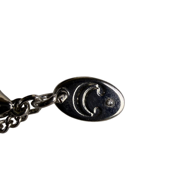 Vintage Silver Tone Rhinestone Pendant Necklace Elegant Mesh Leaf Design Jewelry