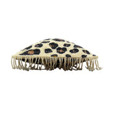Handcrafted Beaded Leopard Print Double Handles With Fringe Women’s Clutch Sz S