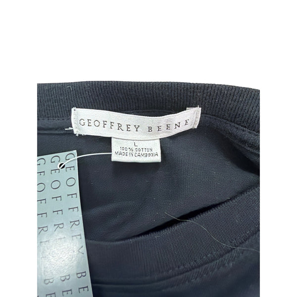 Geoffrey Beene Mens Black Cotton T-Shirt Size L Casual Crew Neck Plain Design Geoffrey Beene Mens Black Cotton T-Shirt Size L Casual Crew Neck Plain Design