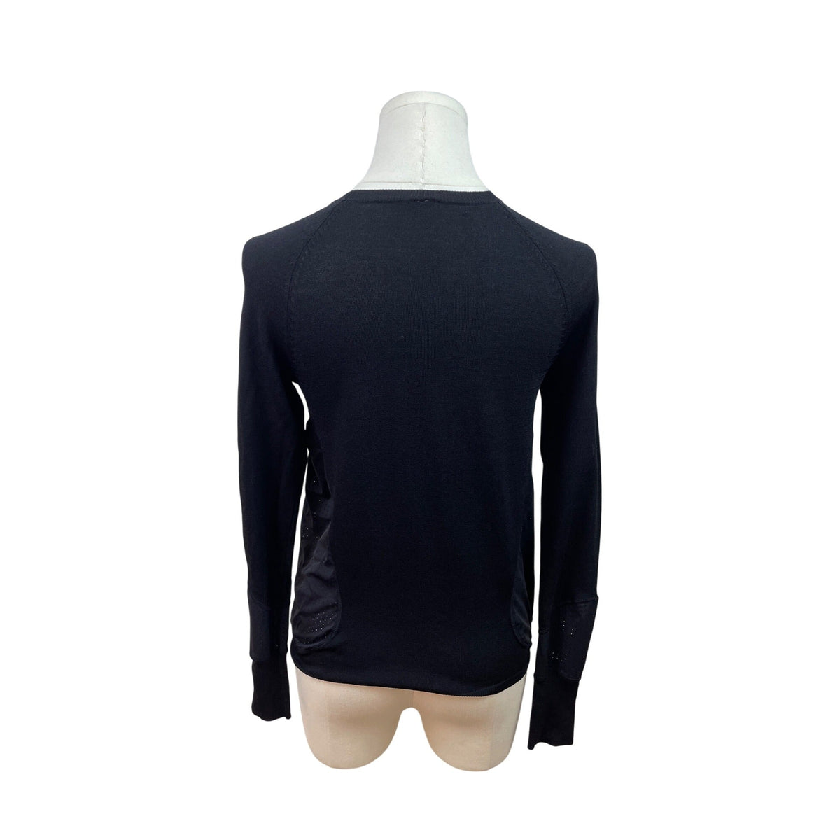 Sweaty Betty Black Long Sleeve Crew Neck Top W/ Mesh Panels Size S