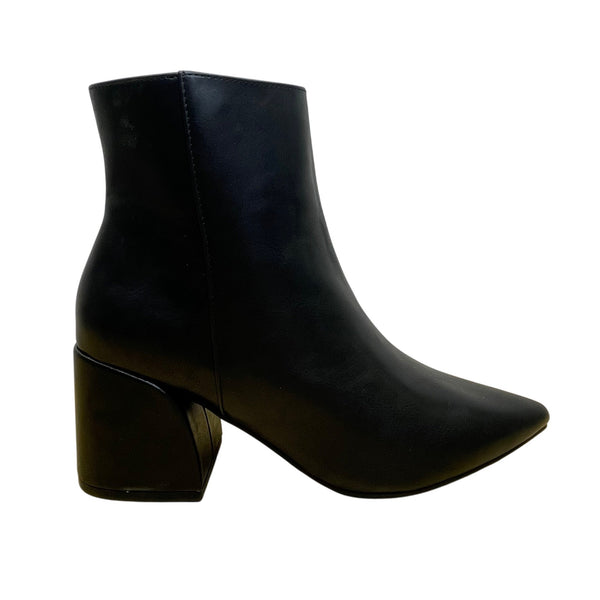Madden Girl Women’s Black Pointed Toe Side Zip Block Heel Ankle Boots Size 7.5M