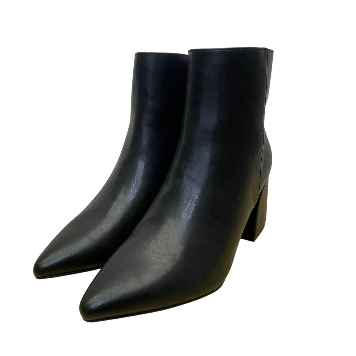 Madden Girl Women’s Black Pointed Toe Side Zip Block Heel Ankle Boots Size 7.5M