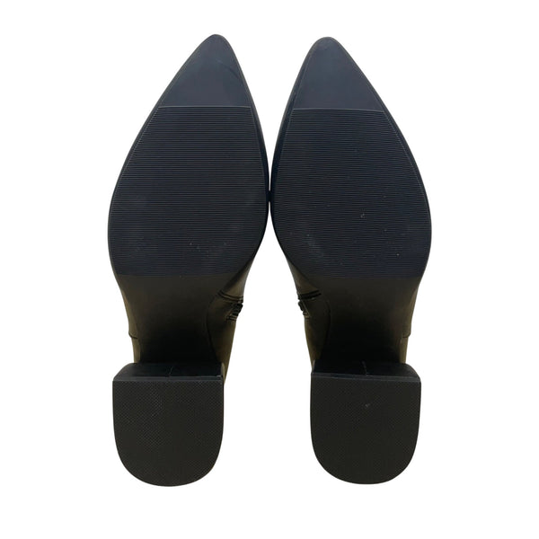 Madden Girl Women’s Black Pointed Toe Side Zip Block Heel Ankle Boots Size 7.5M