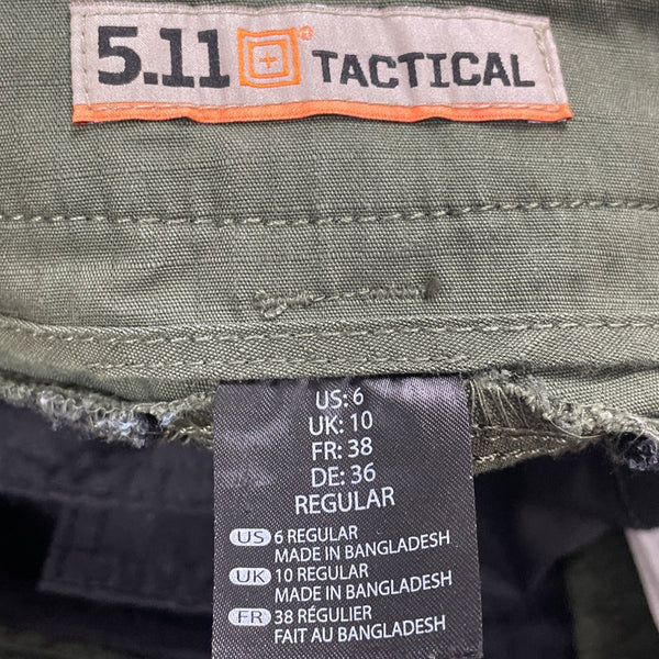 5.11 Tactical Women's Green Cotton Ripstop Cargo Pants Durable Utility Size 6
