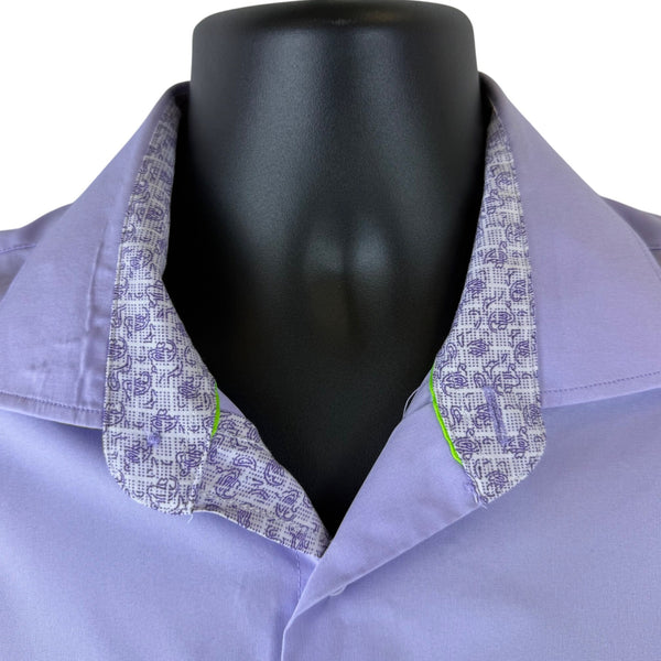 Tom Baine Mens Lavender Button-Up Shirt Long Sleeve Spandex Blend Sz XL