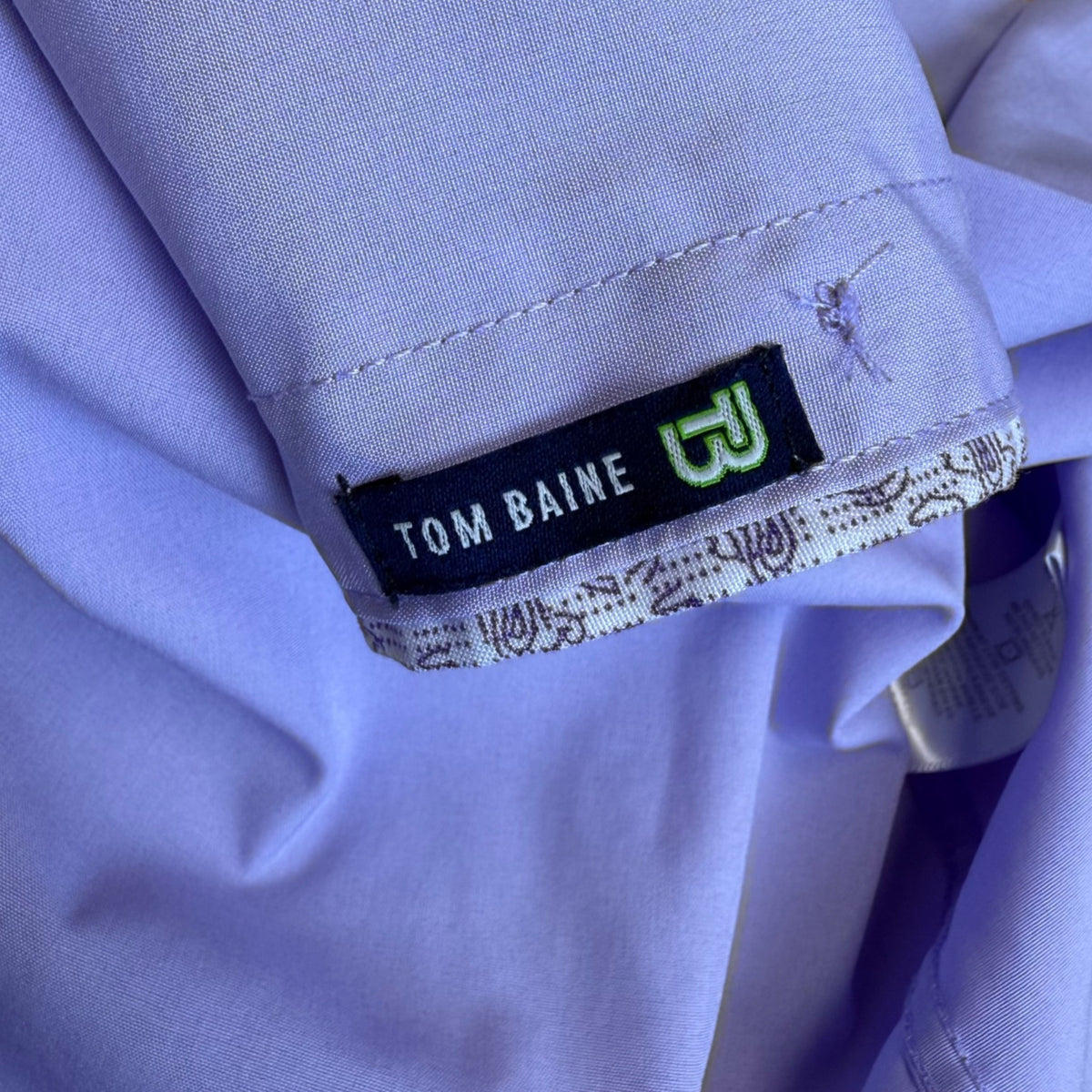 Tom Baine Mens Lavender Button-Up Shirt Long Sleeve Spandex Blend Sz XL
