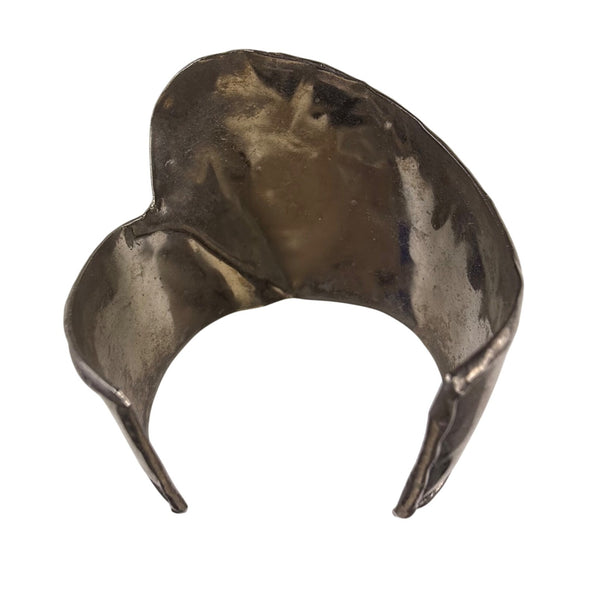 Vintage Sterling Silver Cuff Bracelet With Carnelian Stone Unique Artisan Design