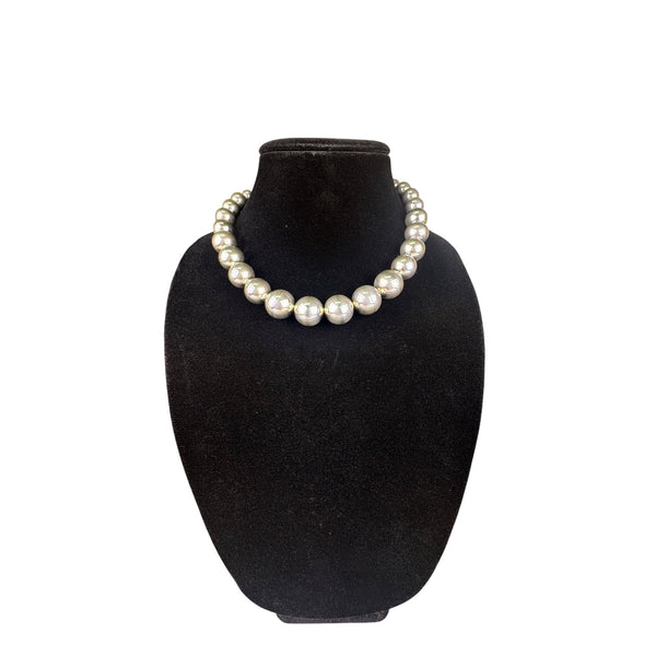 Ross-Simons Womens Silver Tone Beaded Necklace Sterling Italy 925 Boxed