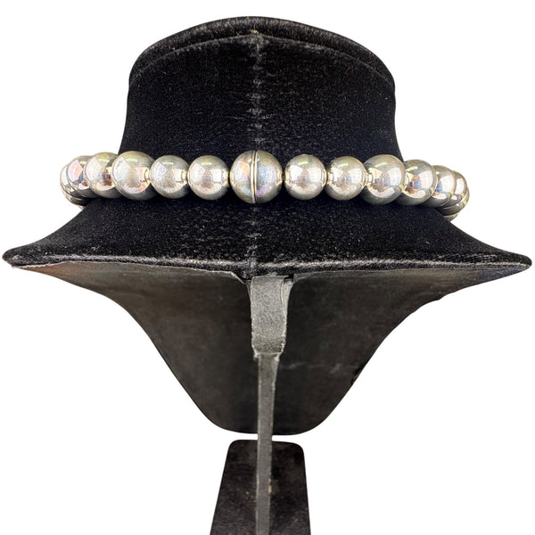 Ross-Simons Womens Silver Tone Beaded Necklace Sterling Italy 925 Boxed