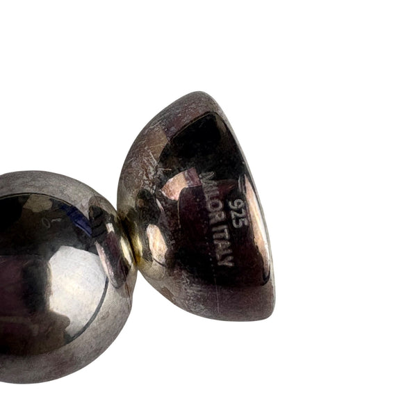 Ross-Simons Womens Silver Tone Beaded Necklace Sterling Italy 925 Boxed