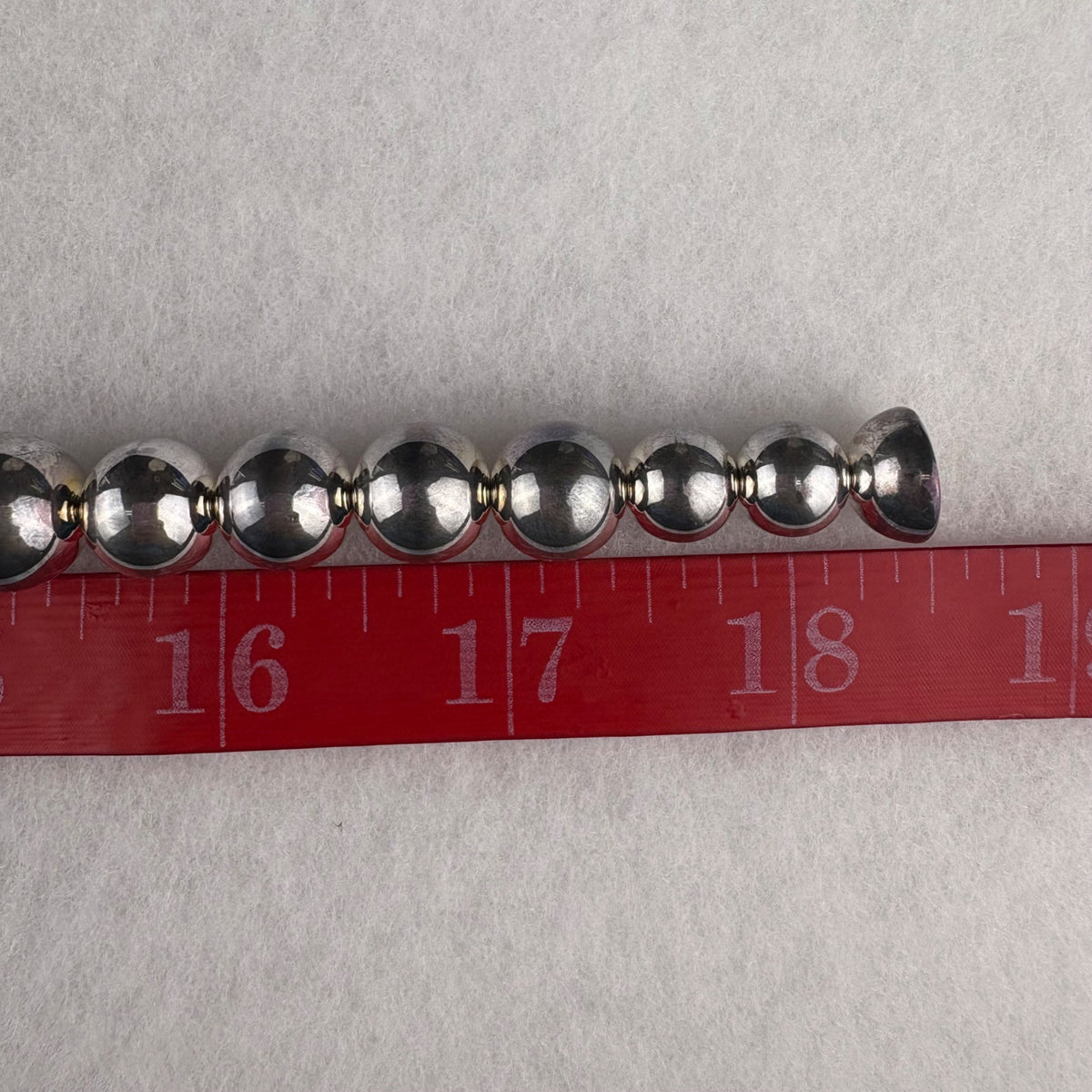 Ross-Simons Womens Silver Tone Beaded Necklace Sterling Italy 925 Boxed