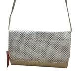 Vintage Red Cross Shoes Women’s White Perforated Flap Shoulder Clutch Bag Sz M