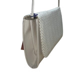 Vintage Red Cross Shoes Women’s White Perforated Flap Shoulder Clutch Bag Sz M