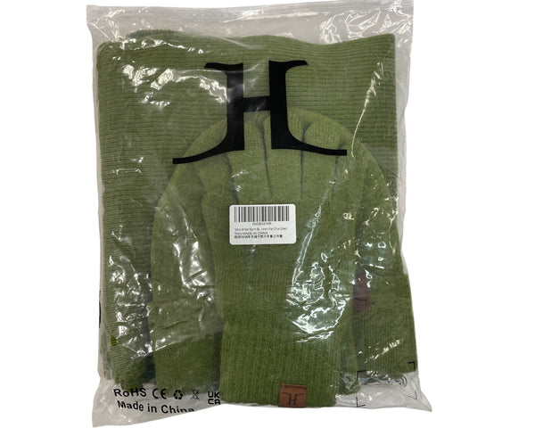 H Men’s Green Knit Winter Set - Hat Scarf & Gloves - New