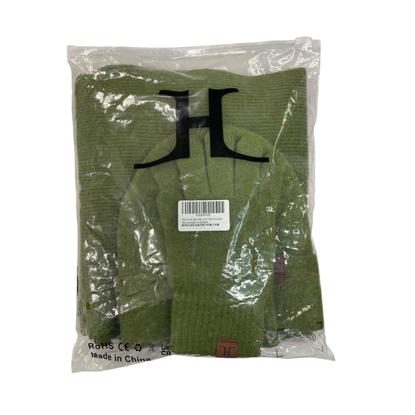 H Men’s Green Knit Winter Set - Hat Scarf & Gloves - New