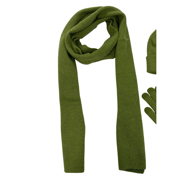H Men’s Green Knit Winter Set - Hat Scarf & Gloves - New