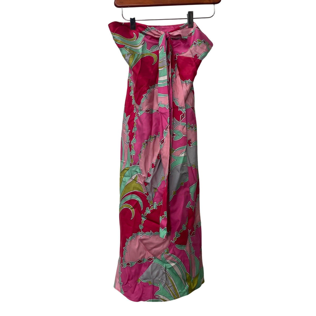 Laundry By Shelli Segal Womens Multicolor Silk Strapless Floral Print Maxi Dress Size 2