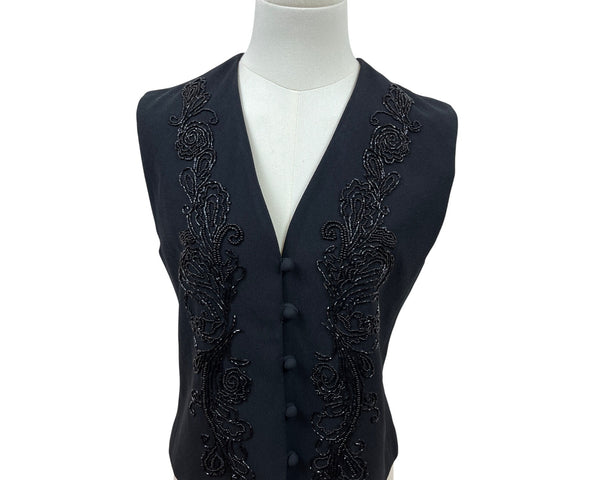 Liz Claiborne Black Beaded Sleeveless Vest Womens S