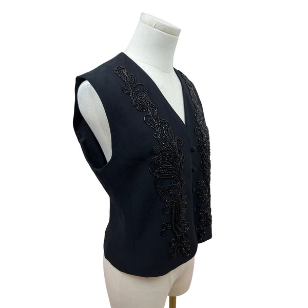 Liz Claiborne Black Beaded Sleeveless Vest Womens S