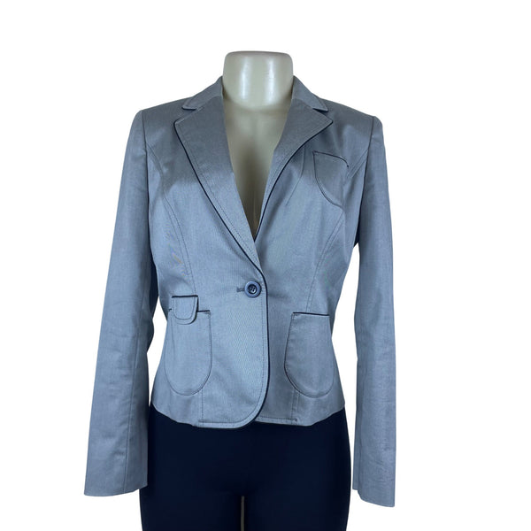 Loft Women’s Light Gray Blazer Single-Button Business Casual Size 6P