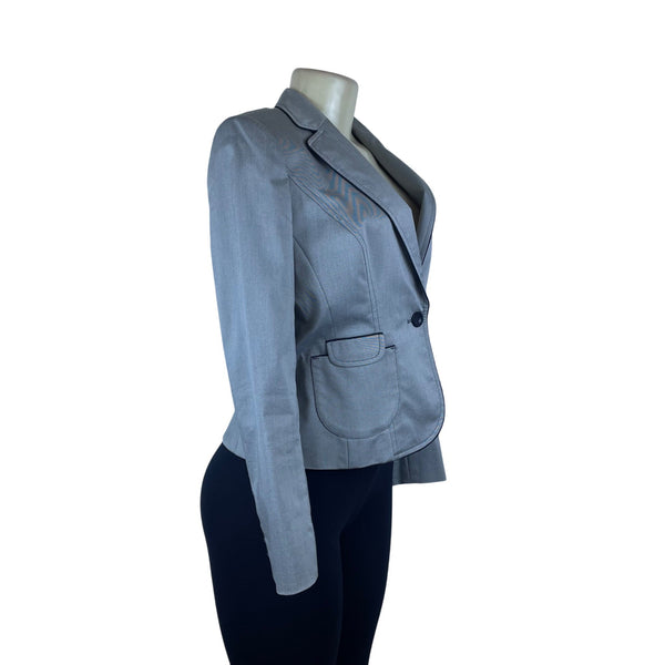 Loft Women’s Light Gray Blazer Single-Button Business Casual Size 6P