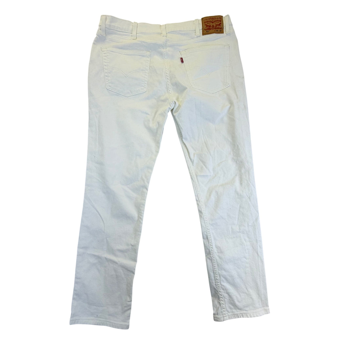 Levis Mens White Cotton Blend 511 Slim Fit Jeans  Classic Denim Style Sz W38 L32