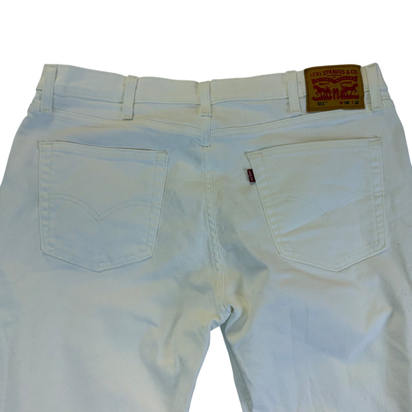 Levis Mens White Cotton Blend 511 Slim Fit Jeans  Classic Denim Style Sz W38 L32