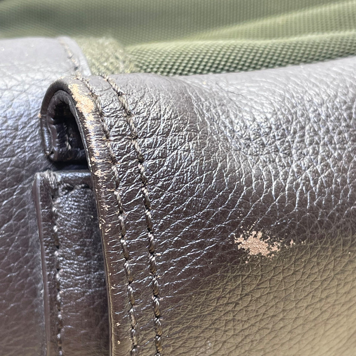 Banana Republic Unisex Olive Nylon & Leather Buckle Accents Weekend Travel Bag