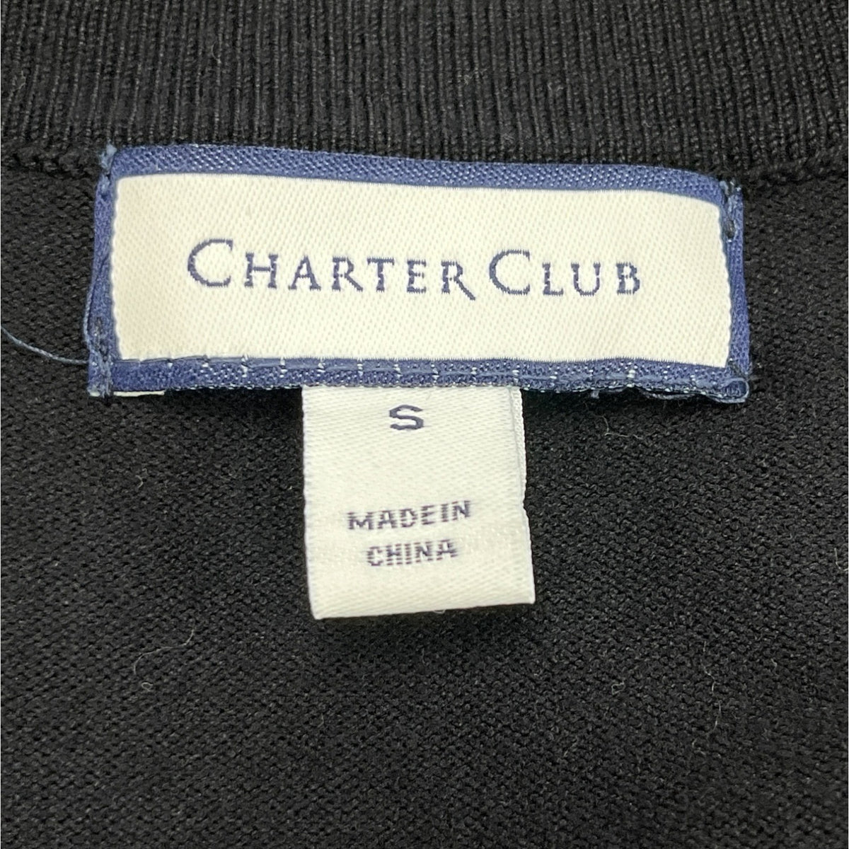 Charter Club Black Sequin Striped Cardigan Sweater Womens Button Up Size S