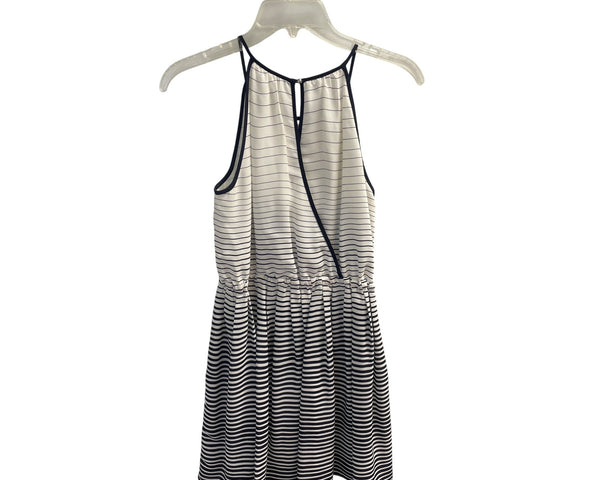 Banana Republic Womens Black & White Striped Dress Size 2P Sleeveless Casual