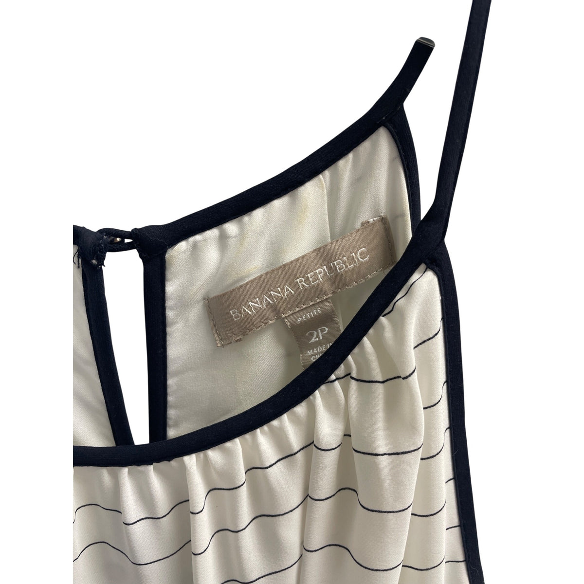 Banana Republic Womens Black & White Striped Dress Size 2P Sleeveless Casual