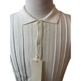 Perry Ellis Mens Ribbed Knit Short Sleeve Button-Up Shirt White Sz L