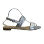 Talbots Women’s Silver Leather Strap With Buckle Closure Sandals Size 8M
