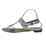 Talbots Women’s Silver Leather Strap With Buckle Closure Sandals Size 8M