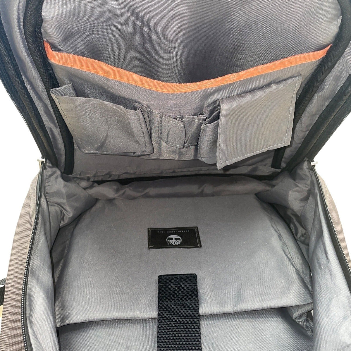 Timberland Capuccino & Orange Accents Jay Peaks Adjustable Straps Backpack Sz L