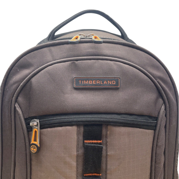 Timberland Capuccino & Orange Accents Jay Peaks Adjustable Straps Backpack Sz L