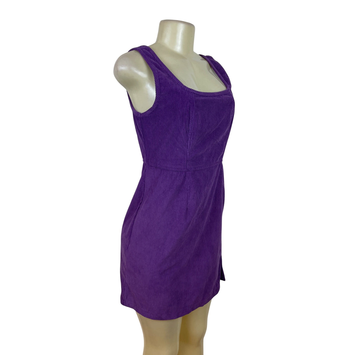 Jayes Womens Purple Mini Dress Corduroy Texture Sleeveless Zipper Size M