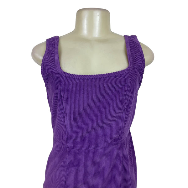 Jayes Womens Purple Mini Dress Corduroy Texture Sleeveless Zipper Size M