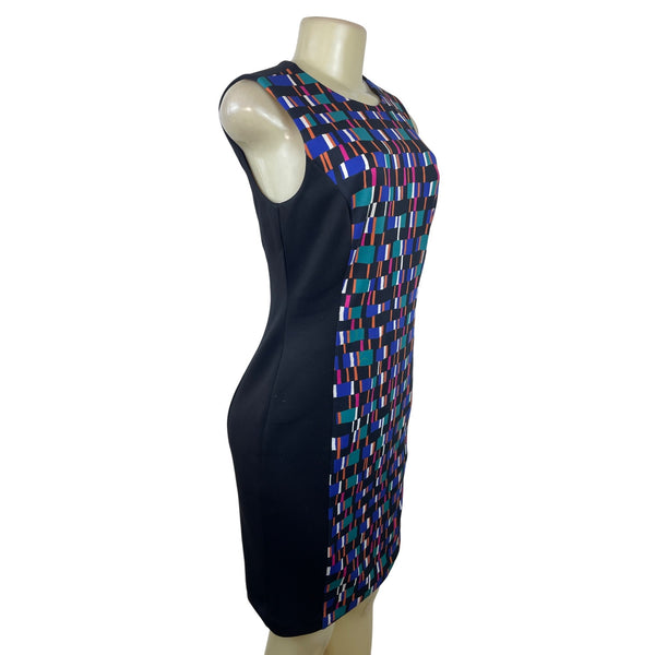 Calvin Klein Women’s Sleeveless Sheath Dress With Colorful Geometric Print Sz 6