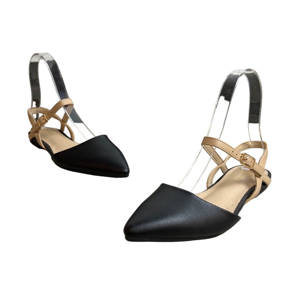Arromic Women's Black Pointed Toe Slingback Flats Shoes Sz 5