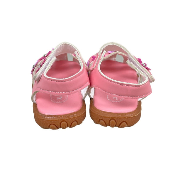 K k Blongxie Toddler Girl's Pink Wrap Toe Soft Flower Sandal Shoes Sz 24
