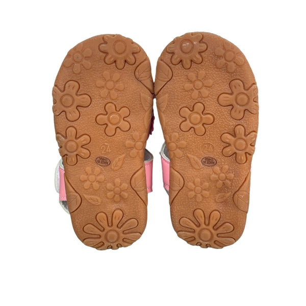 K k Blongxie Toddler Girl's Pink Wrap Toe Soft Flower Sandal Shoes Sz 24